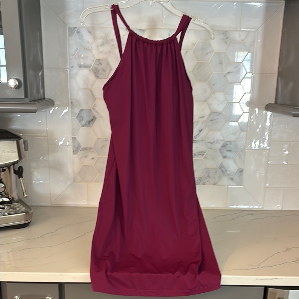 Athleta Maroon Halter Swim Coverup